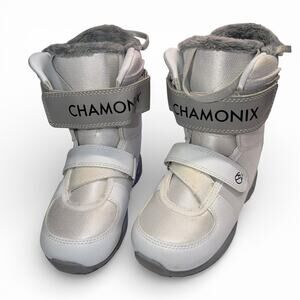 Chamonix Caden Unisex Youth Snowboard Boots Fleece Lined White Gray Size 2